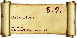 Bulk Ilona névjegykártya
